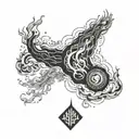 cybercigilism arm tattoo featuring elements fire flames tattoo design idea