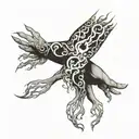 cybercigilism arm tattoo featuring elements fire flames tattoo design idea