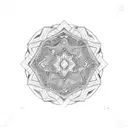 A mosaic-inspired geometric pattern incorporating Lebanese and Moroccan cultural symbols tattoo design idea