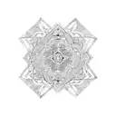 A mosaic-inspired geometric pattern incorporating Lebanese and Moroccan cultural symbols tattoo design idea