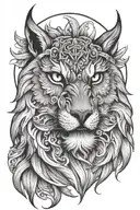 Owl Lion Wolf Head tattoo design idea