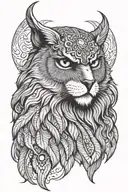 Owl Lion Wolf Head tattoo design idea