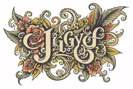 text 'IGY6' us tattoo design idea