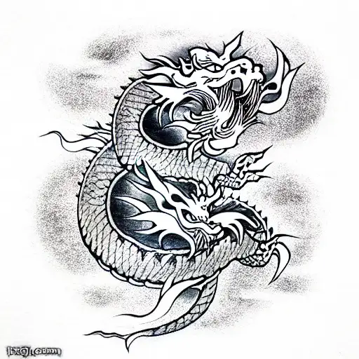 Dragon, agressive, insane tattoo design idea