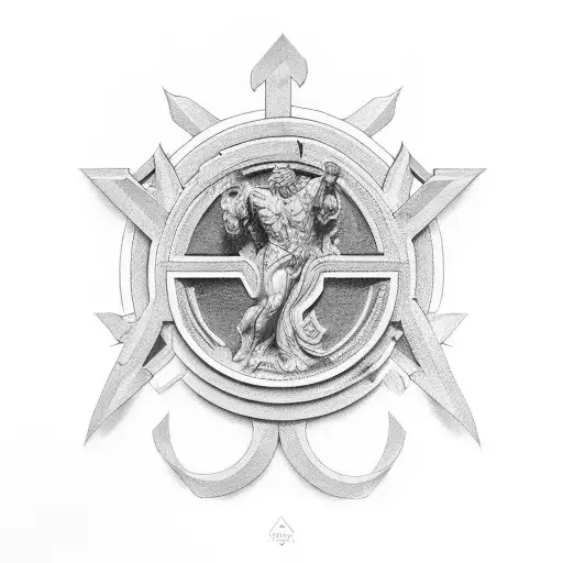 Greek hero tattoo design idea