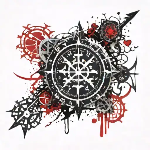 vegvisir Rune design combining elements tattoo design idea