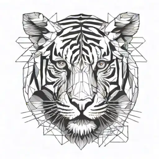 Tiger face tattoo design idea