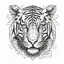 Tiger face tattoo design idea