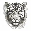 Tiger face tattoo design idea