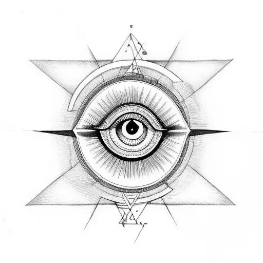 All Seeing Eye in a infinite triangle  tattoo design idea