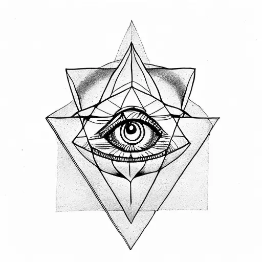 All Seeing Eye in a infinite triangle  tattoo design idea