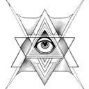 All Seeing Eye in a infinite triangle  tattoo design idea