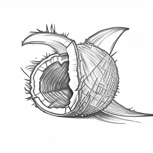 coconut tattoo design idea