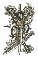 Sword going down the spine tattoo design idea