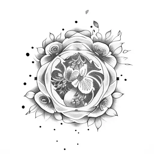aveja con flores tattoo design idea