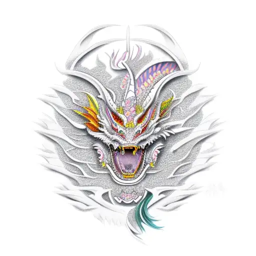 feminine fierce asian dragon tattoo design idea