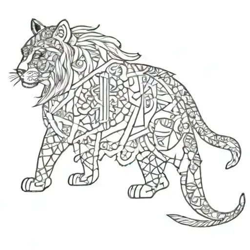 A geometric design incorporating the Persian rug pattern, reflecting the client's love for intricate designs and cultural heritage tattoo design idea