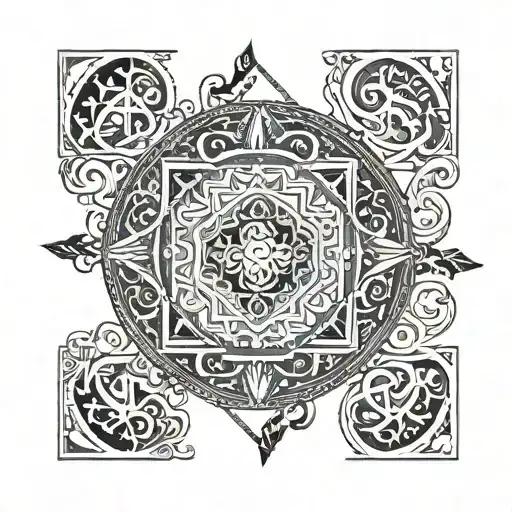 A minimalist tattoo of the axiom of equality x=x, incorporating elements of Persian rugs for a unique and intricate design tattoo design idea
