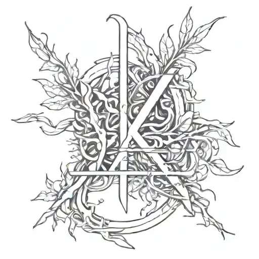 the exact equation: x equals x, minimalistic surrounded by jungle lianas, symbolizing rebirth after childhood trauma tattoo design idea