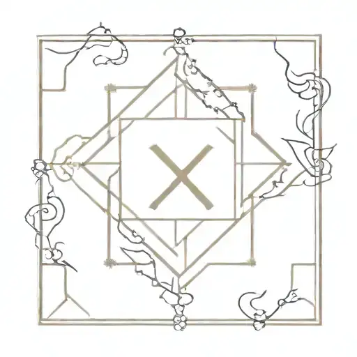 A minimalist design combining Persian rug patterns with the equation x equals x, reflecting the complexity and beauty of your journey as a childhood trauma survivor tattoo design idea