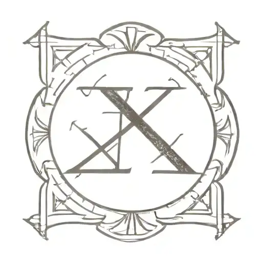 A symbolic tattoo of the equation sign between two x signs, surrounded by Persian rug motifs, representing the transformative power of overcoming childhood trauma tattoo design idea