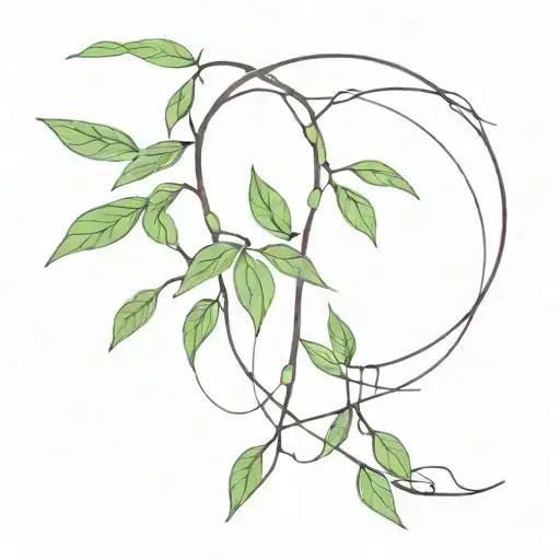 A minimalist tattoo of jungle lianas intertwined with the axiom of equality, representing resilience and growth after childhood trauma tattoo design idea
