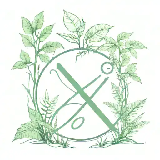 A jungle-themed minimalist tattoo incorporating x equals x equation, representing the wild and unpredictable nature of life's challenges and triumphs tattoo design idea