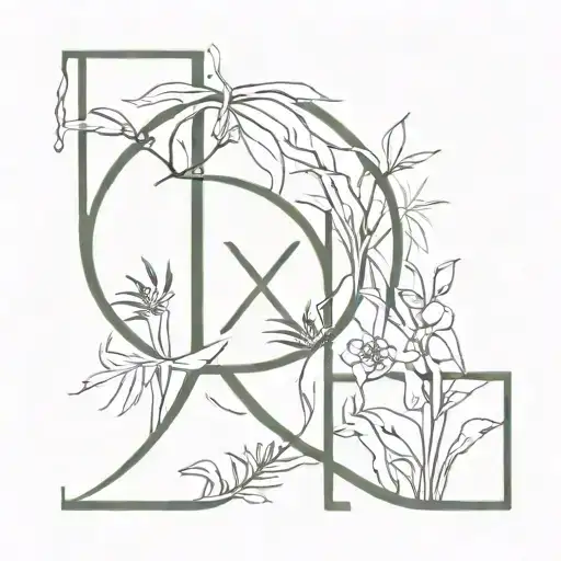 A jungle-themed minimalist tattoo incorporating x equals x equation, representing the wild and unpredictable nature of life's challenges and triumphs tattoo design idea