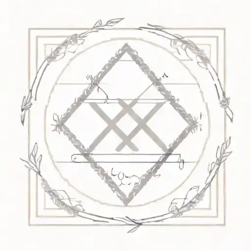 A symbolic tattoo of the equation sign between two x signs, surrounded by Persian rug motifs, representing the transformative power of overcoming childhood trauma tattoo design idea