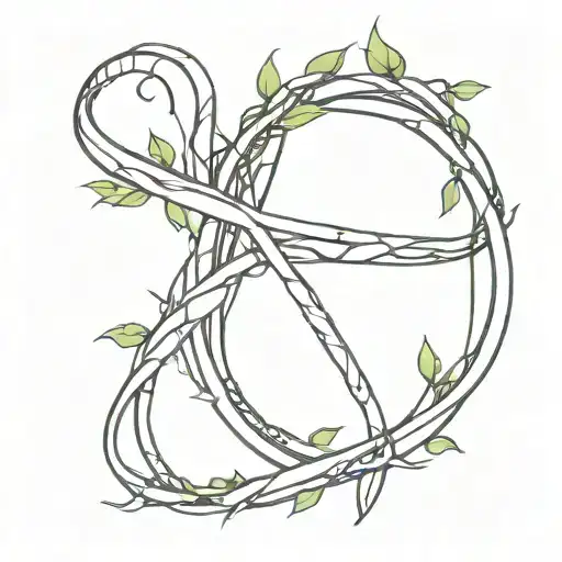 An abstract tattoo design featuring the x signs of the axiom of equality entwined with jungle vines, symbolizing the strength and resilience gained from past experiences tattoo design idea