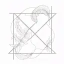 A unique tattoo combining the x signs from the axiom of equality with jungle elements, reflecting the journey of healing and self-discovery tattoo design idea