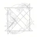 A unique tattoo combining the x signs from the axiom of equality with jungle elements, reflecting the journey of healing and self-discovery tattoo design idea