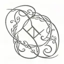 A minimalist tattoo of intertwining lianas forming the shape of x equals x, symbolizing the interconnectedness of your past experiences and present self tattoo design idea