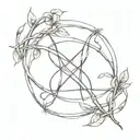 A minimalist tattoo of intertwining lianas forming the shape of x equals x, symbolizing the interconnectedness of your past experiences and present self tattoo design idea