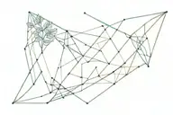 A minimalist tattoo design of the axiom of equality (x=x) creatively integrated into a geometric jungle pattern tattoo design idea