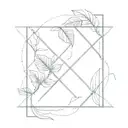 A unique tattoo combining the x signs from the axiom of equality with jungle elements, reflecting the journey of healing and self-discovery tattoo design idea