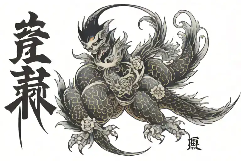 German Name Anna in japanese style tattoo design idea