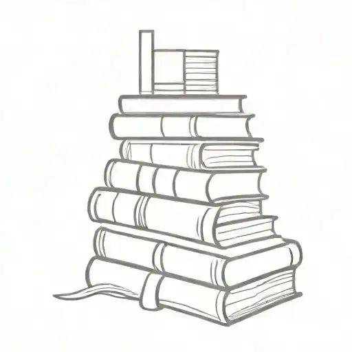 stack of books tattoo design idea