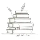 stack of books tattoo design idea