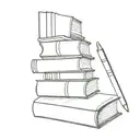 stack of books tattoo design idea