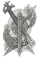 berserker rune with sword tattoo design idea