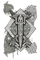 berserker rune with sword tattoo design idea
