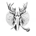 moose and elephant side by side tattoo design idea