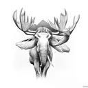 moose and elephant side by side tattoo design idea