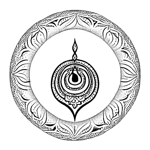 ganesh Mantra in cercle tattoo design idea