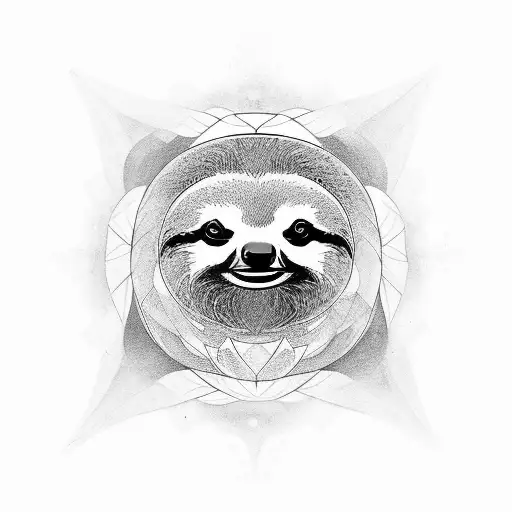 mandala style sloth tattoo design idea