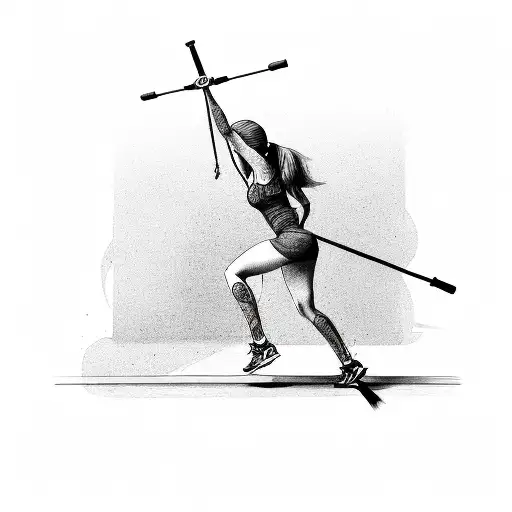  girl Deadlift  tattoo design idea