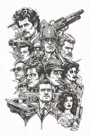 80s movies depicting a collage tattoo design idea