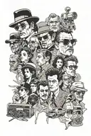 80s movies depicting a collage tattoo design idea