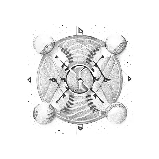 Equalizer bars forming the shape of a baseball bat tattoo design idea